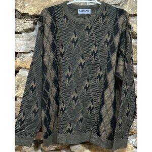 Vintage Men's Lavane New York Abstract Retro Crewneck Made in USA Sweater Size X